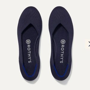 Rothys Navy Blue Rounded Toe Flats